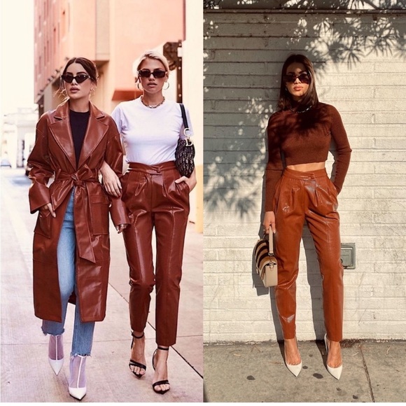 Camila Coelho Women’s Revolve Filomena Cognac NWT pants. Size medium. - Picture 1 of 9